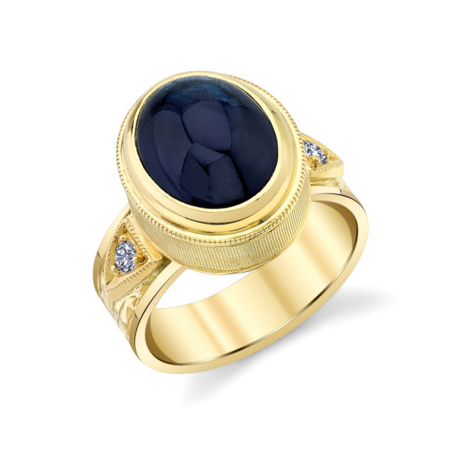Vintage Cabochon Sapphire Diamond 4.56 Carat Gold Scale of Justice Ring  Size 11 For Sale at 1stDibs | karat gold scale, engagement ring scale,  karat scale