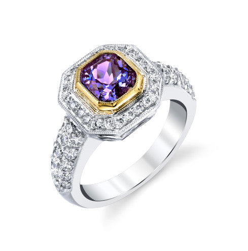 Priyaasi Trendy Purple & White American Diamond Ring for Women |  Silver-Plated | Stone Studded | Oversized Floral Design | Adjustable Fit | Cocktail  Ring for Girls : Amazon.in: Jewellery