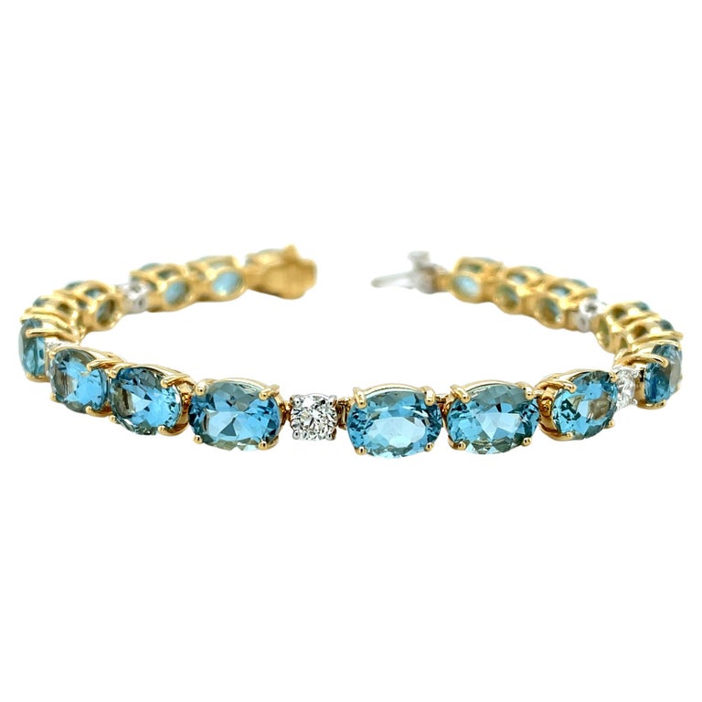 Aquamarine 18 Carat Gold Bracelet | Braverman Jewelry