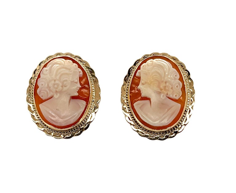 Amazon.com: Ross-Simons Italian Venice Orange Shell Cameo Drop Earrings in  18kt Gold Over Sterling: Clothing, Shoes & Jewelry