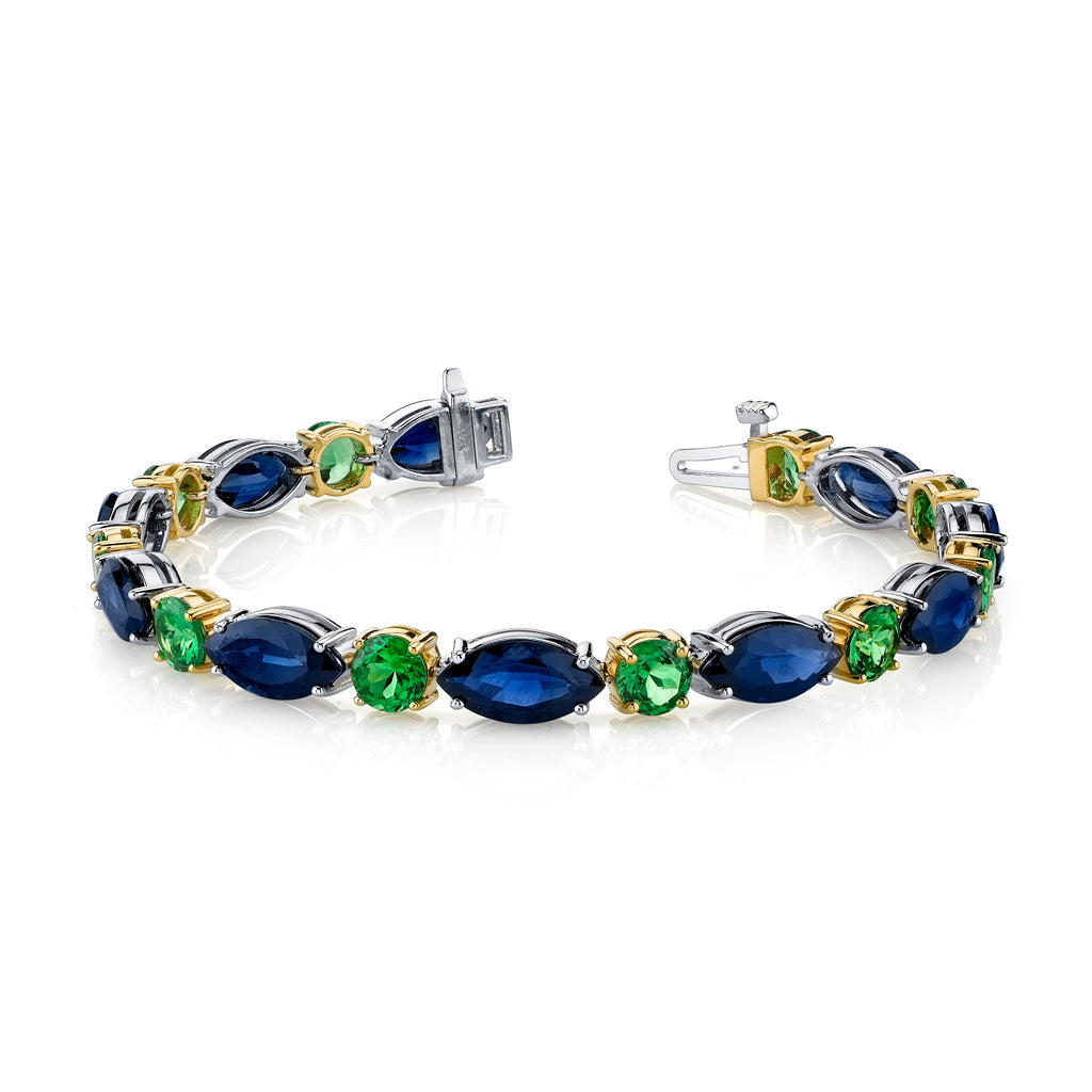 Multi Sapphire Bracelet- Gemstone Bracelet- Silver Bracelet- Wedding Jewelry  at Rs 8200/piece | खरे चांदी का कंगन in Jaipur | ID: 24123556273