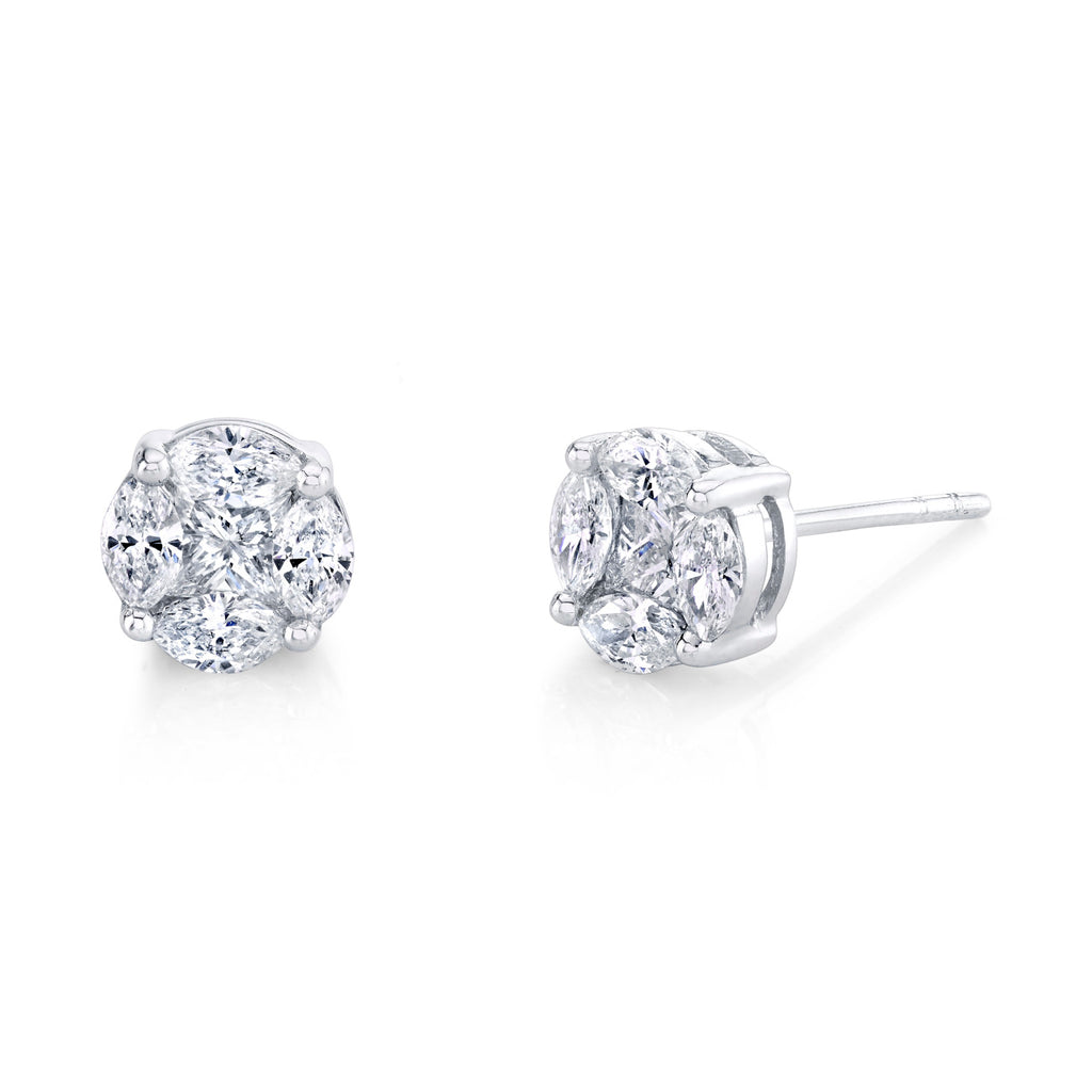 Diamond Long Linear Dangle Earrings - Nuha Jewelers