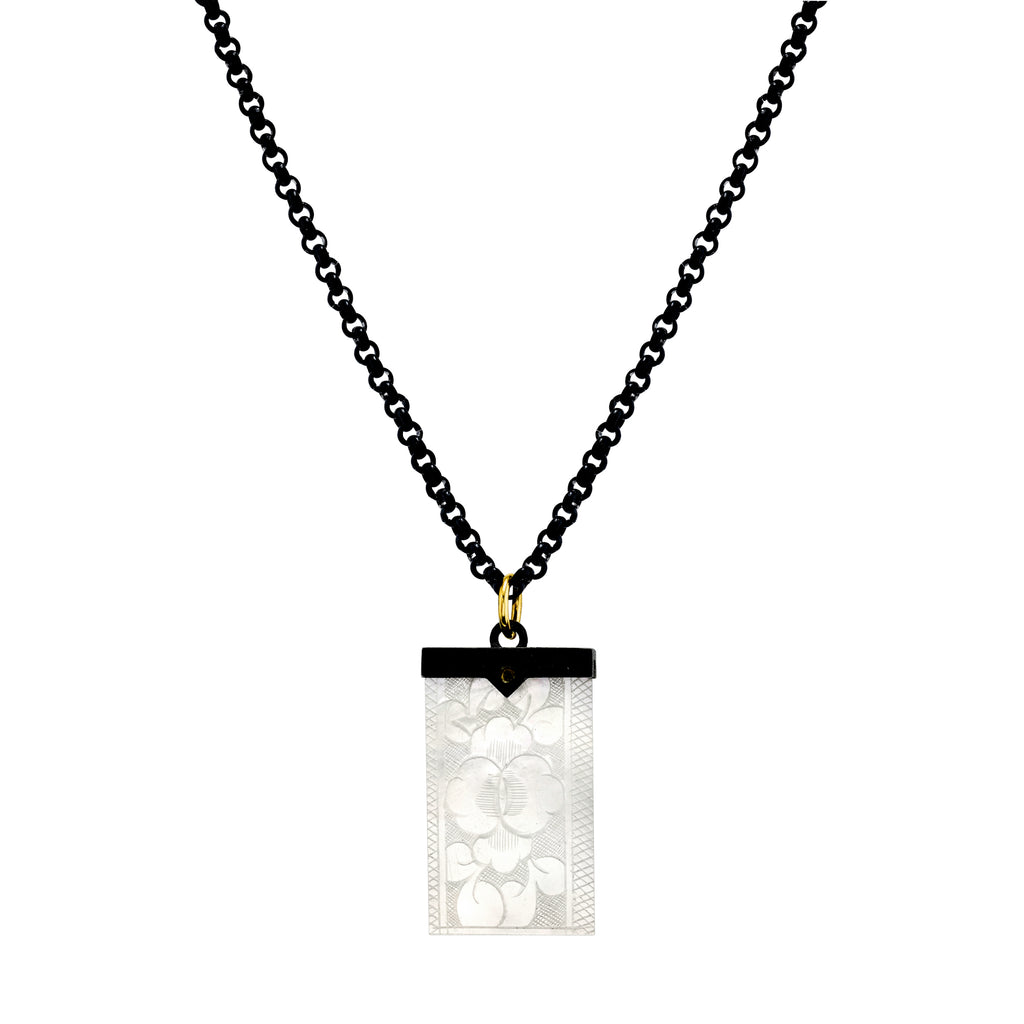 Repurposed Louis Vuitton Mother of Pearl Charm Necklace