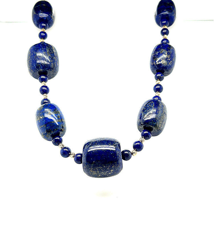 Ancient Egyptian Lapis Lazuli Beaded Necklace - EVERNIQ